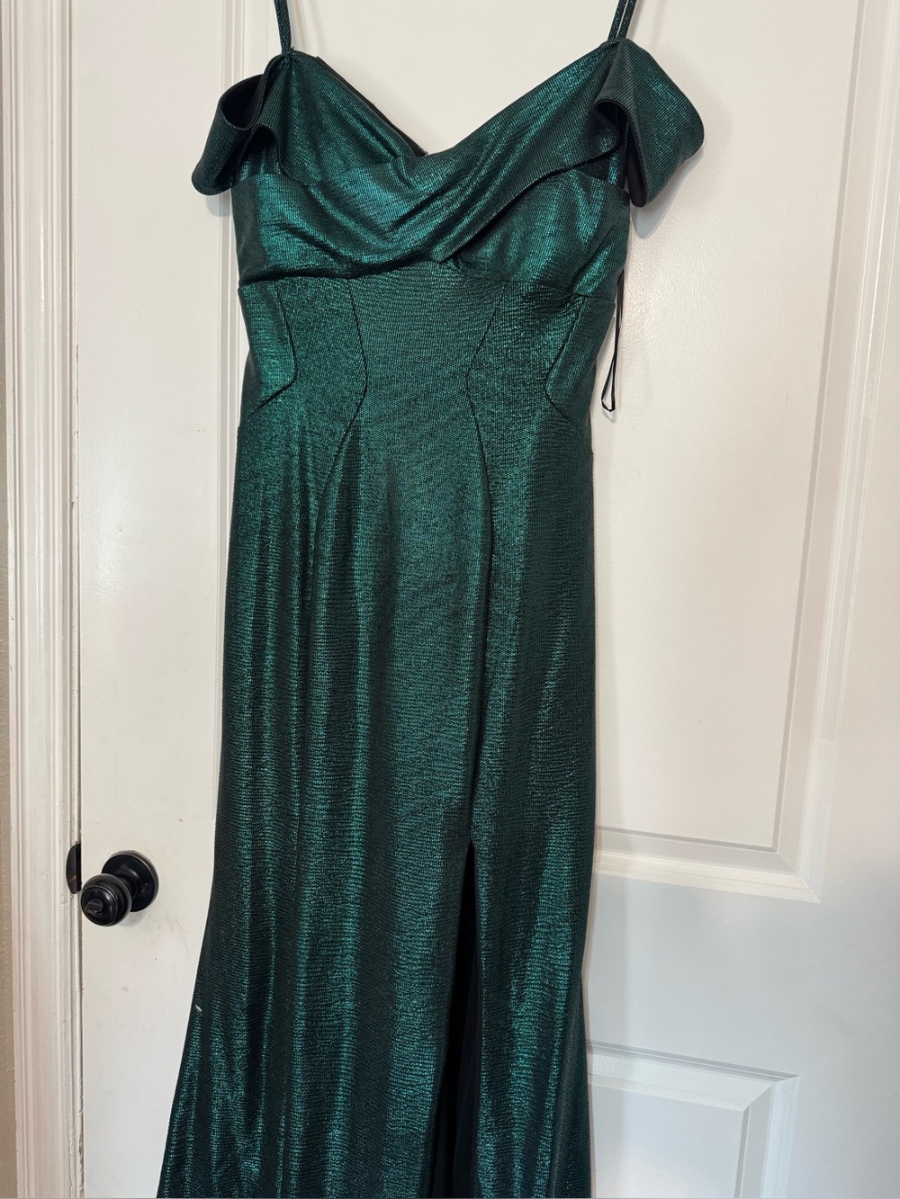 Emerald Green Slip Dress with Cowl Neck